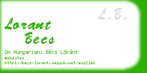 lorant becs business card