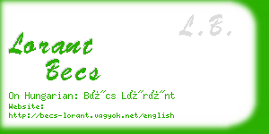 lorant becs business card